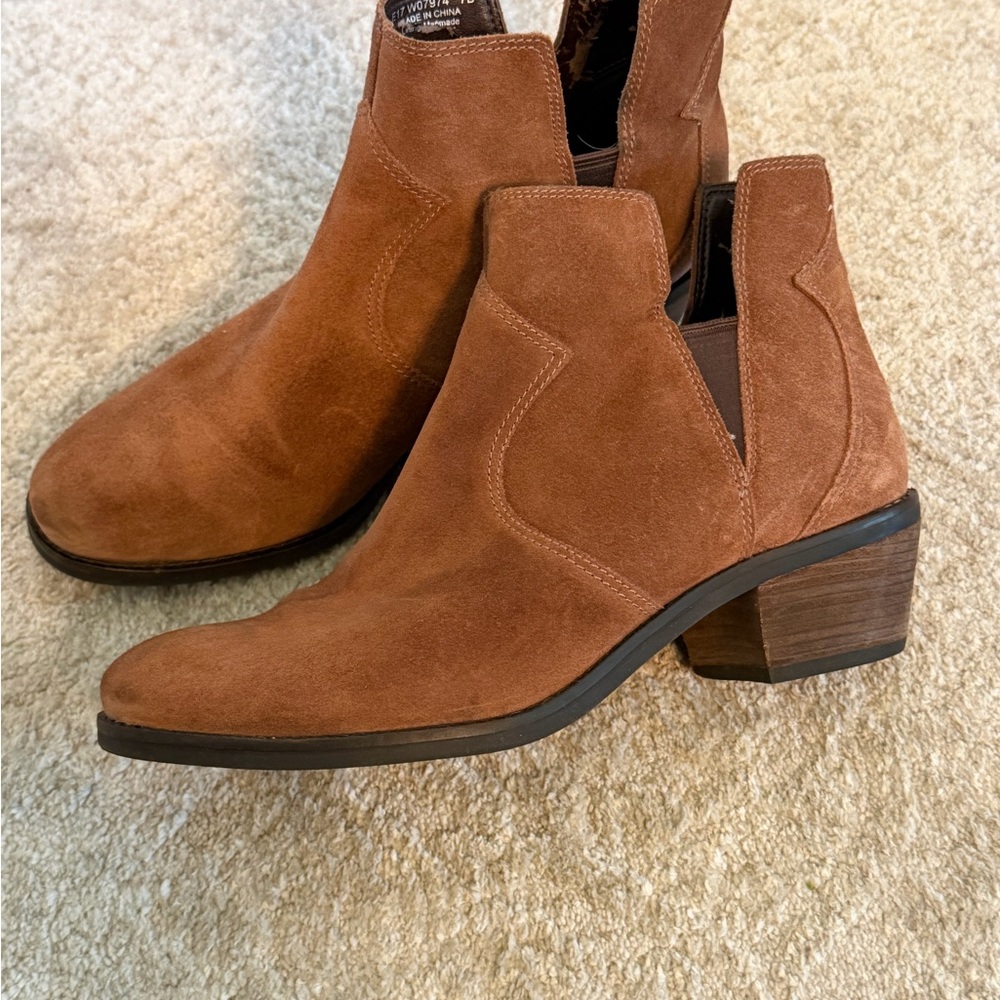 Cole Haan Alayna Tan Suede Ankle Booties 7